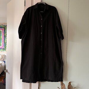Muji One Size (XL) Cotton Shirt Dress with 3/4 sleeves.